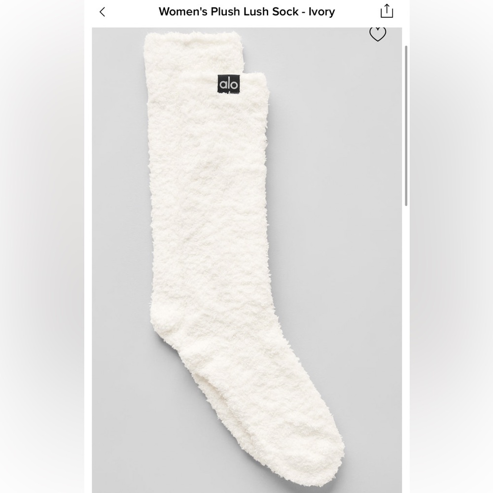 NWT Alo Yoga BUNDLE 6x Plush Lush Socks - Ivory White Cream 6 Pairs NEW